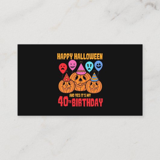 ハッピーハローウィン40歳 名刺 (正面)