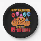 ハッピーハローウィン65誕生日 ペーパープレート (正面)