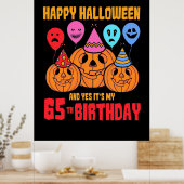ハッピーハローウィン65誕生日 ポスター (キッチン)