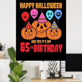 ハッピーハローウィン65誕生日 ポスター (ホームオフィス)