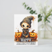 ハッピーハローウィン |かわいいカボチャ ポストカード (スタンド正面)