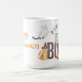 ハッピーハローウィン |かわいい子猫とブー コーヒーマグカップ (中央)