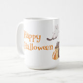 ハッピーハローウィン |かわいい子猫とブー コーヒーマグカップ (正面左)