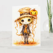 ハッピーハローウィン |かわいい小さかかし カード (正面)