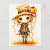 ハッピーハローウィン |かわいい小さかかし ポストカード (正面)
