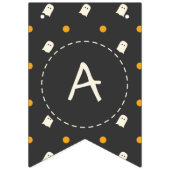 ハッピーハローウィン。かわいい幽霊カボチャ水玉模様。 バンティングフラッグ (第2の旗)