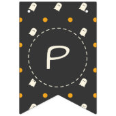 ハッピーハローウィン。かわいい幽霊カボチャ水玉模様。 バンティングフラッグ (第3の旗)