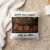 ハッピーハローウィン、かわいい彫りカボチャ クッション (ブランケット)