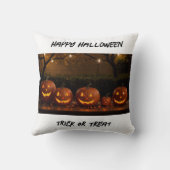 ハッピーハローウィン、かわいい彫りカボチャ クッション (裏面)