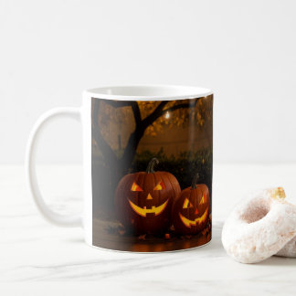 ハッピーハローウィン、かわいい彫りカボチャ コーヒーマグカップ