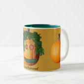 ハッピーハローウィン – アンカットパンプキン顔 ツートーンマグカップ (正面右)