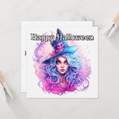 ハッピーハローウィン |ウィッチウーマンイラストレーション カード (正面/裏面インサイチュ)