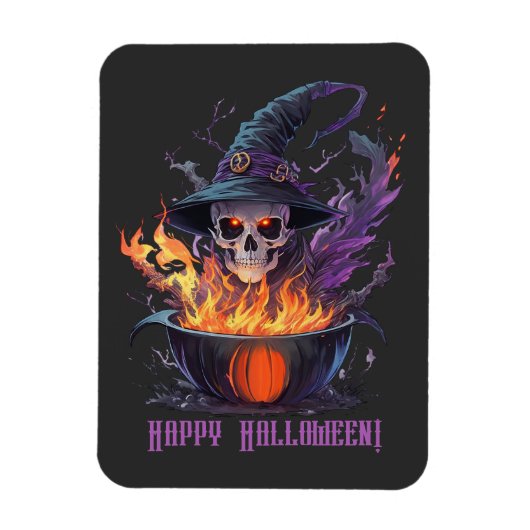 ハッピーハローウィン!ウィッチスカル マグネット (縦)