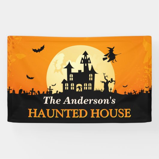 ハッピーハローウィン – ウェルカムトゥクリーピーハ幽霊のよく出るウス 横断幕 (横)