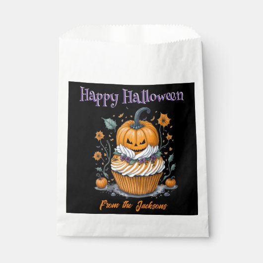 ハッピーハローウィン |カボチャおもしろい フェイバーバッグ (正面)