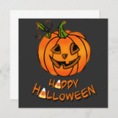 ハッピーハローウィン |カボチャ |キャンディーコーン 招待状 (正面/裏面)