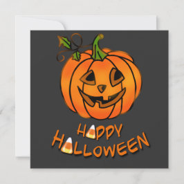 ハッピーハローウィン |カボチャ |キャンディーコーン 招待状
