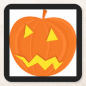 「ハッピーハローウィン」カボチャ スクエアペーパーコースター (正面)