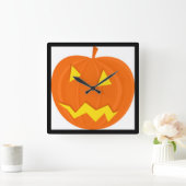 「ハッピーハローウィン」カボチャ スクエア壁時計 (ホーム)