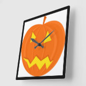 「ハッピーハローウィン」カボチャ スクエア壁時計 (傾斜)