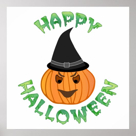 「ハッピーハローウィン」カボチャ ポスター (正面)