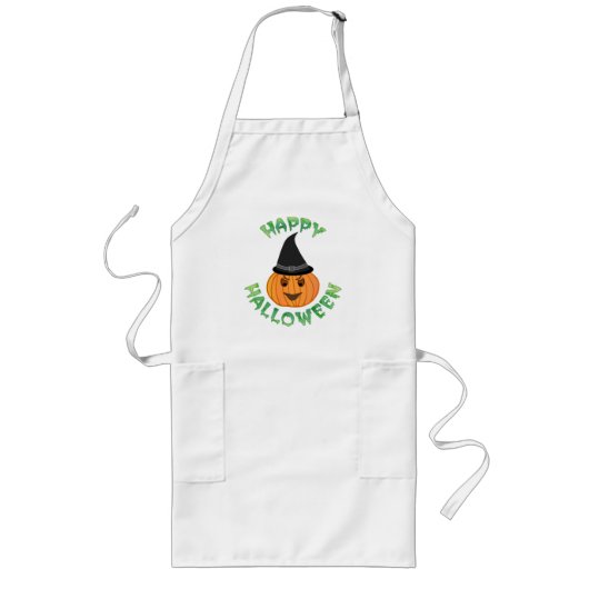 「ハッピーハローウィン」カボチャ ロングエプロン (正面)