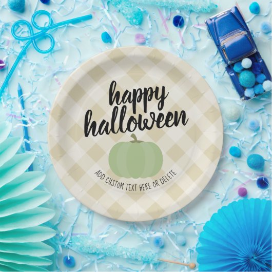 ハッピーハローウィン – カワイカボンプキンファームハウスカラー ペーパープレート (パーティー)