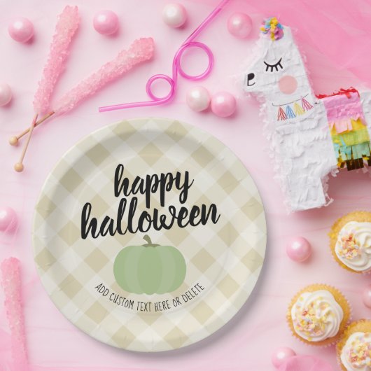 ハッピーハローウィン – カワイカボンプキンファームハウスカラー ペーパープレート (パーティー)