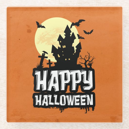 ハッピーハローウィン ガラスコースター (正面)