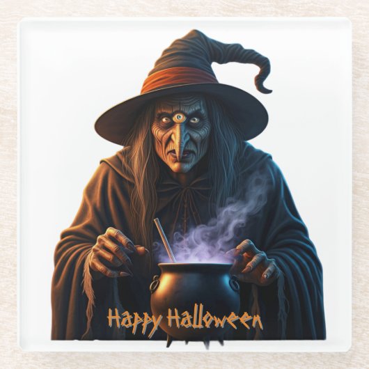 ハッピーハローウィン ガラスコースター (正面)