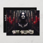 ハッピーハローウィン – ゴシックお祝い シーズンポストカード (正面/裏面)