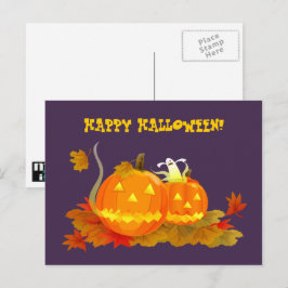 ハッピーハローウィン!ジャッおもしろいク・オランタン ポストカード