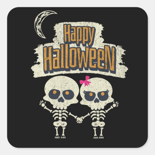 ハッピーハローウィン スクエアシール (正面)