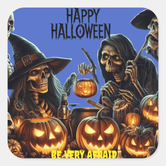 ハッピーハローウィン スクエアシール (正面)