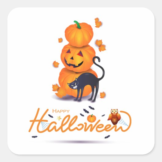 ハッピーハローウィン! スクエアシール (正面)