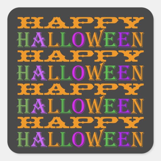 ハッピーハローウィン スクエアシール (正面)