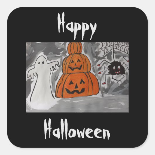ハッピーハローウィン スクエアシール (正面)