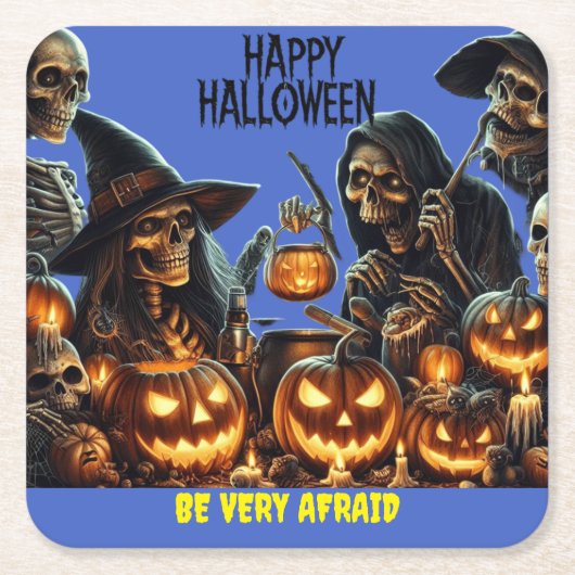 ハッピーハローウィン スクエアペーパーコースター (正面)