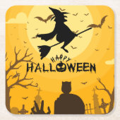 ハッピーハローウィン スクエアペーパーコースター (正面)