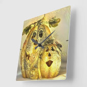 ハッピーハローウィン スクエア壁時計 (傾斜)