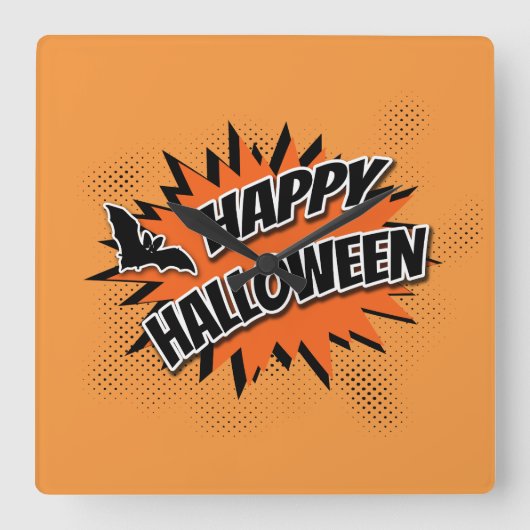 ハッピーハローウィン スクエア壁時計 (正面)