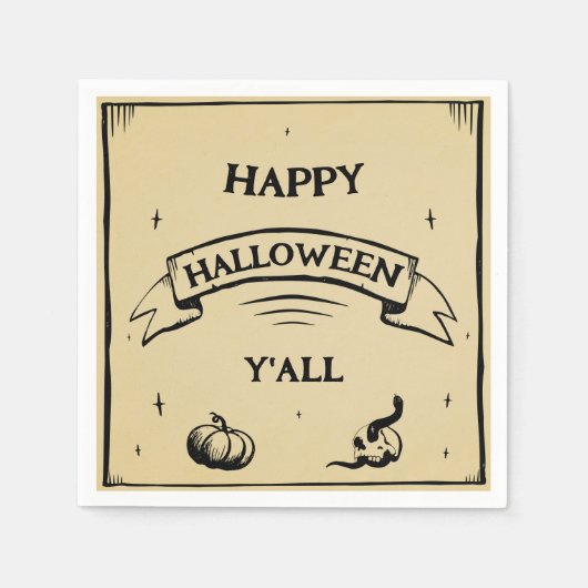 ハッピーハローウィン スタンダードカクテルナプキン (正面)