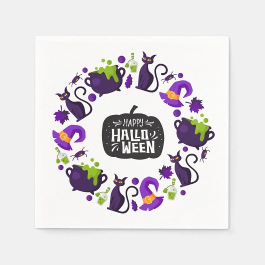 ハッピーハローウィン スタンダードカクテルナプキン (正面)