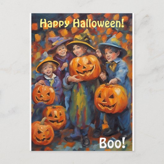 ハッピーハローウィン、トリック又はパーソナライズされた治療 シーズンポストカード (正面)