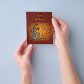 ハッピーハローウィン!ネコこうもり犬とクモ チラシ (手)