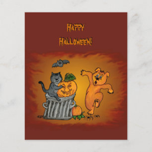 ハッピーハローウィン!ネコこうもり犬とクモ チラシ