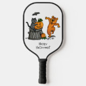 ハッピーハローウィン!ネコこうもり犬とクモ ピックルボールラケット (裏面)