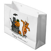 ハッピーハローウィン!ネコこうもり犬とクモ ラージペーパーバッグ (正面アングル)