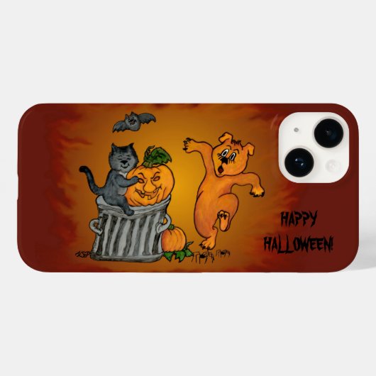 ハッピーハローウィン!ネコこうもり犬とクモ Case-Mate iPhoneケース (裏面 (横))