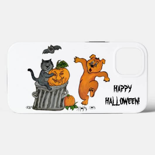 ハッピーハローウィン!ネコこうもり犬とクモ Case-Mate iPhoneケース (裏面 (横))